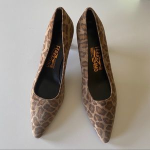 Vintage Ferragamo Leopard Heels